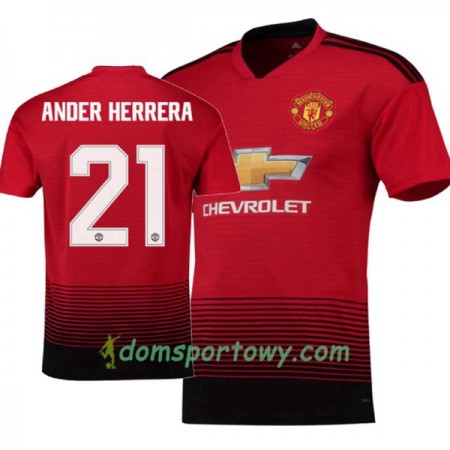 Koszulka Manchester United Ander Herrera 21 Domowe Koszulki Piłkarskie 2018-2019 Krótki Rękaw